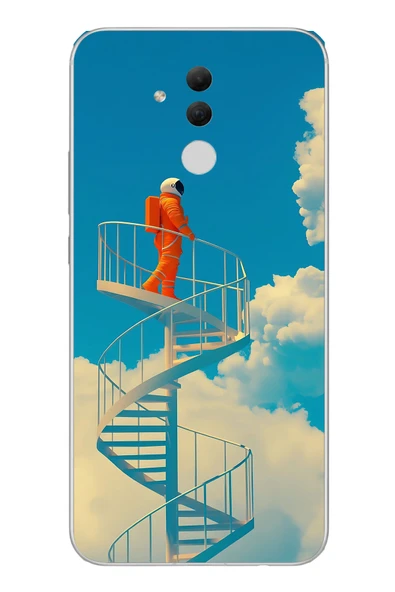 Le Balvo Huawei Mate 20 Lite Uyumlu Astronot Gökyüzü Baskılı Silikon Kılıf ürün görseli 1