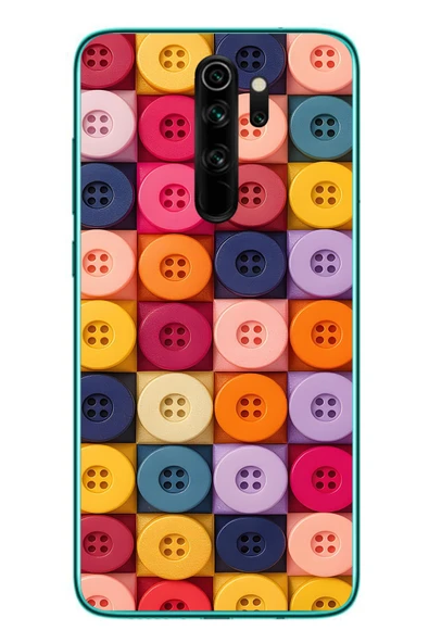 Le Balvo Redmi Note 8 Pro Uyumlu Renkli Düğmeler Baskılı Silikon Kılıf ürün görseli 1