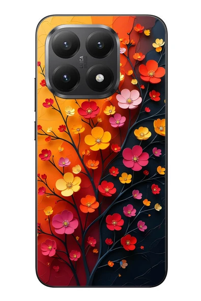 Le Balvo Xiaomi Mi 15T Uyumlu Sonbahar Çiçekleri Baskılı Silikon Kılıf ürün görseli 1