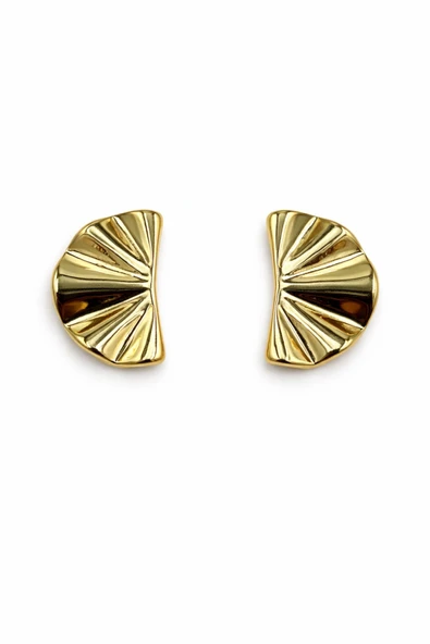 Shella Gold Çivi Küpe - Resim 2