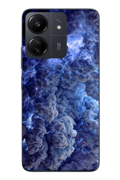 Le Balvo Redmi 13C Uyumlu Mor Bulutlar Baskılı Silikon Kılıf ürün görseli 1