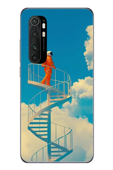 Le Balvo Xiaomi Mi 10 Lite Uyumlu Astronot Gökyüzü Baskılı Silikon Kılıf ürün görseli 1