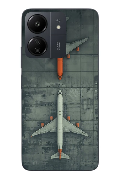 Le Balvo Redmi 13C Uyumlu İki Uçak Baskılı Silikon Kılıf ürün görseli 1