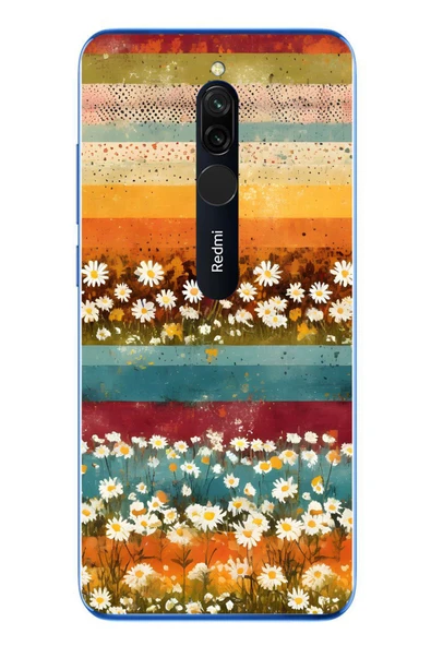 Le Balvo Redmi 8 Uyumlu Çiçek Katmanları Baskılı Silikon Kılıf ürün görseli 1