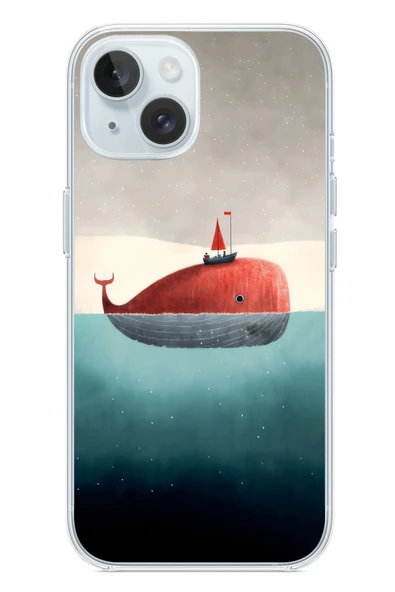Le Balvo İphone 15 Uyumlu Balina Baskılı Silikon Kılıf ürün görseli 1