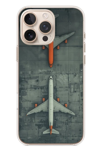 Le Balvo İphone 16 Pro Max Uyumlu İki Uçak Baskılı Silikon Kılıf ürün görseli 1