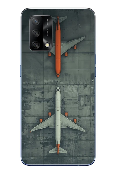 Le Balvo Oppo A74 Uyumlu İki Uçak Baskılı Silikon Kılıf ürün görseli 1