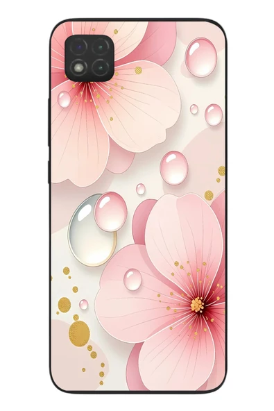 Le Balvo Redmi 9C Uyumlu Damlalı Çiçekler Baskılı Silikon Kılıf ürün görseli 1
