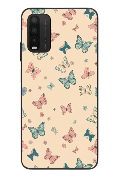 Le Balvo Redmi 9T Uyumlu Renkli Kelebekler Baskılı Silikon Kılıf ürün görseli 1