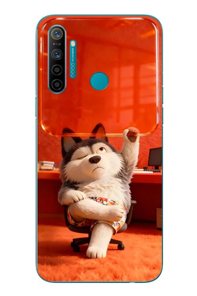 Le Balvo Realme 5i Uyumlu Keyifli Köpek Baskılı Silikon Kılıf ürün görseli 1