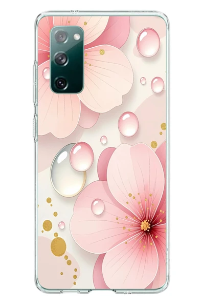 Le Balvo Samsung Galaxy S20 FE Uyumlu Damlalı Çiçekler Baskılı Silikon Kılıf ürün görseli 1