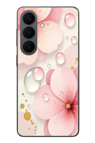 Le Balvo Samsung Galaxy S26 Uyumlu Damlalı Çiçekler Baskılı Silikon Kılıf ürün görseli 1