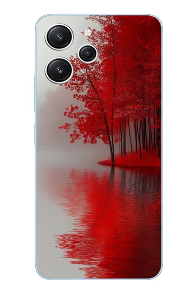 Le Balvo Redmi 12 Uyumlu Sonbahar Gölü Baskılı Silikon Kılıf ürün görseli 1