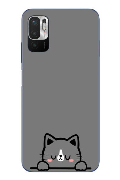 Le Balvo Redmi Note 10 5G Uyumlu Uyuyan Kedi Baskılı Silikon Kılıf ürün görseli 1