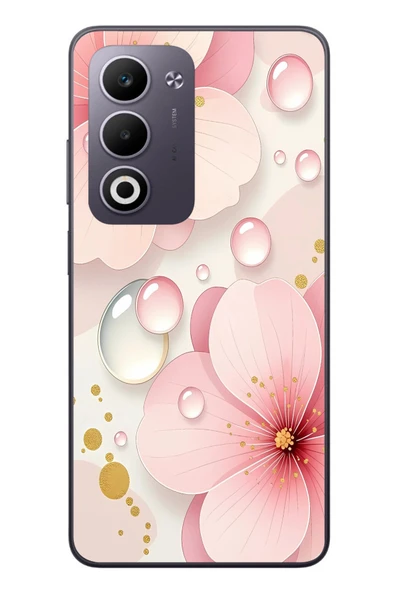 Le Balvo Oppo A5 4G Uyumlu Damlalı Çiçekler Baskılı Silikon Kılıf ürün görseli 1