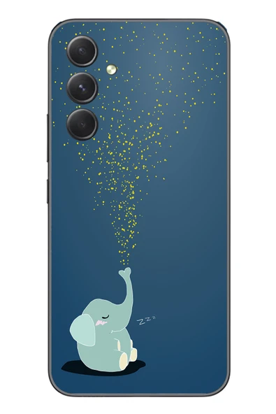 Le Balvo Samsung Galaxy A54 Uyumlu Uyuyan Fil Baskılı Silikon Kılıf ürün görseli 1