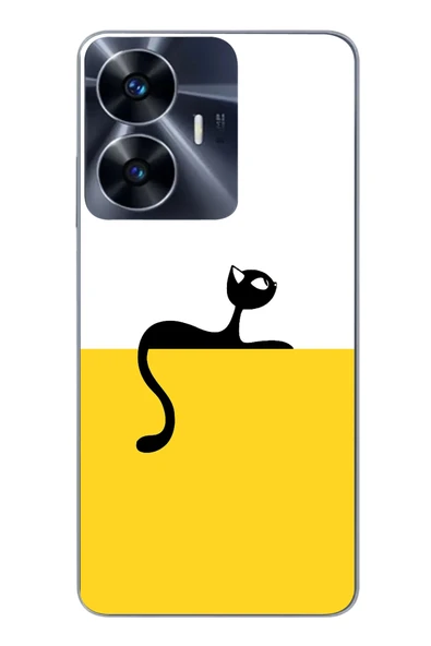 Le Balvo Realme C55 Uyumlu Dişi Kedi Baskılı Silikon Kılıf ürün görseli 1
