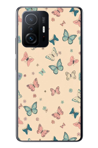 Le Balvo Xiaomi Mi 11 T-11 T Pro Uyumlu Renkli Kelebekler Baskılı Silikon Kılıf ürün görseli 1