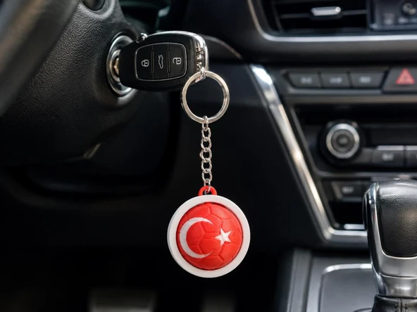 Türk Bayraklı Dönen Spinner Anahtarlık Çevirmeli Stres Çarkı Araba Ev Çanta Aksesuarı Hediyelik ürün görseli 1