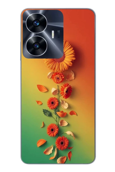 Le Balvo Realme C55 Uyumlu Ayçiçeği Bükleleri Baskılı Silikon Kılıf ürün görseli 1