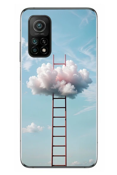 Le Balvo Xiaomi Mi 10 T Uyumlu Buluta Çıkan Merdiven Baskılı Silikon Kılıf ürün görseli 1