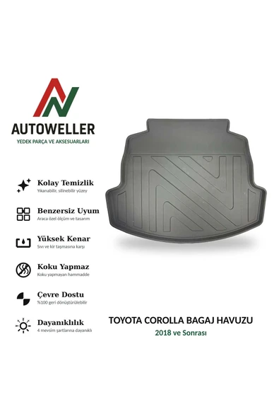 AutoWeller Toyota Corolla 2018 Sonrası Bagaj Havuzu | Sedan ürün görseli 1