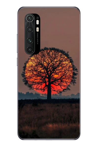 Le Balvo Xiaomi Mi 10 Lite Uyumlu Güneşe Denk Gelen Ağaç Baskılı Silikon Kılıf ürün görseli 1