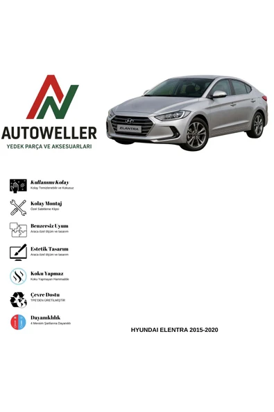 AutoWeller Hyundai Elantra 2015-2020 Havuzlu Oto Havuzlu 3D TPE Oto Paspas Takımı ürün görseli 1