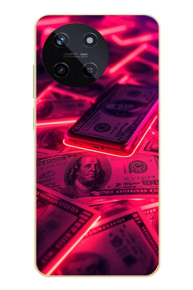 Le Balvo Realme 11 4G Uyumlu Kızıl Dolarlar Baskılı Silikon Kılıf ürün görseli 1