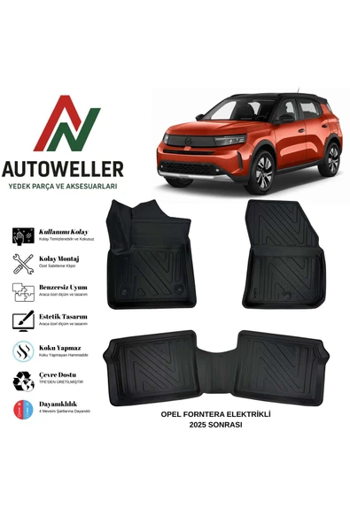 AutoWeller Opel Frontera Elektrikli 2025 Sonrası Havuzlu Oto Havuzlu 3D TPE Oto Paspas Takımı ürün görseli 1