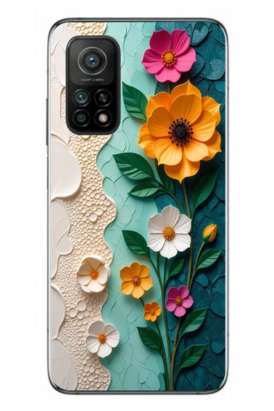 Le Balvo Xiaomi Mi 10 T Uyumlu Güzel Modern Çiçekler Baskılı Silikon Kılıf ürün görseli 1