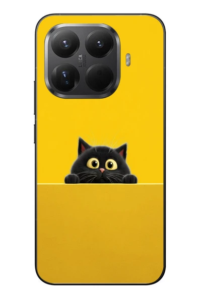 Le Balvo Xiaomi Mi 15T Pro Uyumlu Sarı Gözlü Kedi Baskılı Silikon Kılıf ürün görseli 1