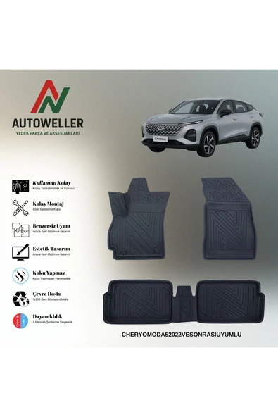 AutoWeller Chery Omoda 5 2022-2025 Havuzlu 3D TPE Oto Paspas Takımı ürün görseli 1