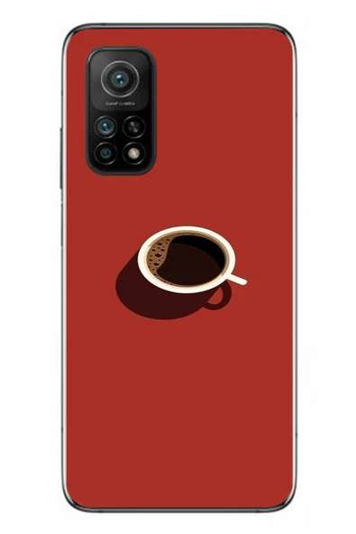 Le Balvo Xiaomi Mi 10 T Uyumlu Sade Kahve Kupası Baskılı Silikon Kılıf ürün görseli 1