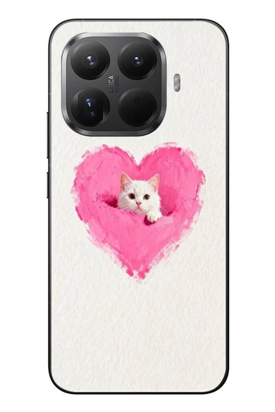 Le Balvo Xiaomi Mi 15T Pro Uyumlu Pembe Kalpli Kedi Baskılı Silikon Kılıf ürün görseli 1