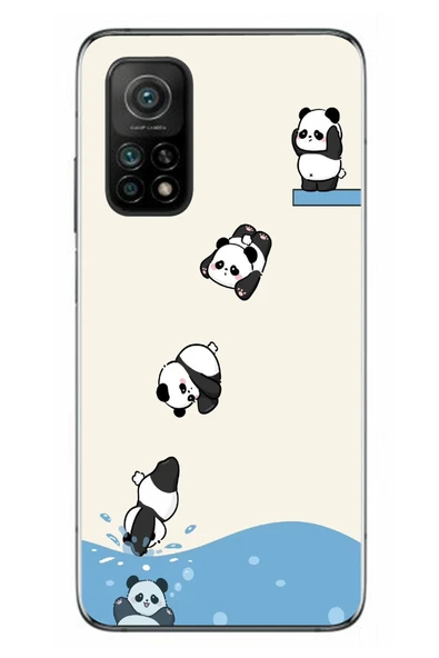 Le Balvo Xiaomi Mi 10 T Uyumlu Yüzen Pandalar Baskılı Silikon Kılıf ürün görseli 1