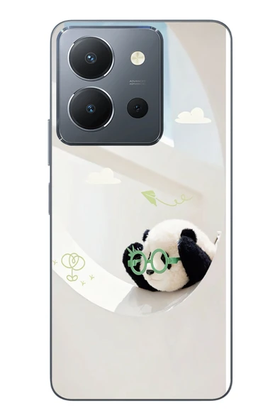 Le Balvo Vivo Y36 Uyumlu Gözlüklü Panda Baskılı Silikon Kılıf ürün görseli 1