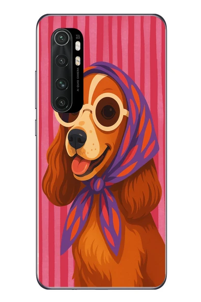 Le Balvo Xiaomi Mi 10 Lite Uyumlu Gözlüklü Köpek Baskılı Silikon Kılıf ürün görseli 1