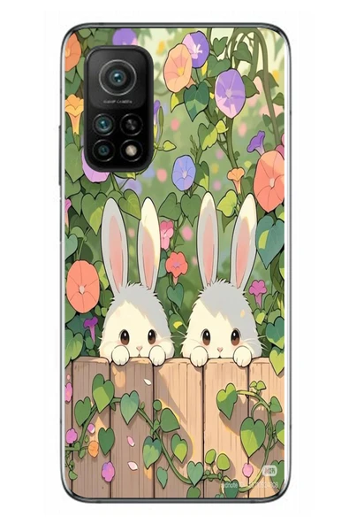 Le Balvo Xiaomi Mi 10 T Uyumlu Tavşan Kardeşler Baskılı Silikon Kılıf ürün görseli 1