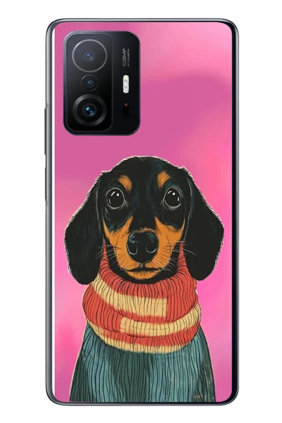 Le Balvo Xiaomi Mi 11 T-11 T Pro Uyumlu Sevimli Siyah Köpek Baskılı Silikon Kılıf ürün görseli 1