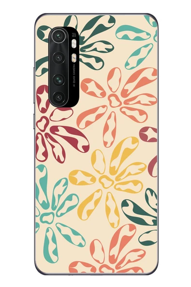 Le Balvo Xiaomi Mi 10 Lite Uyumlu Ayrık Yapraklar Baskılı Silikon Kılıf ürün görseli 1