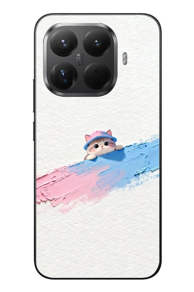 Le Balvo Xiaomi Mi 15T Pro Uyumlu Pembe Mavi Kedi Baskılı Silikon Kılıf ürün görseli 1