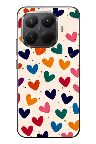 Le Balvo Xiaomi Mi 15T Pro Uyumlu Renkli Kalpler Baskılı Silikon Kılıf ürün görseli 1