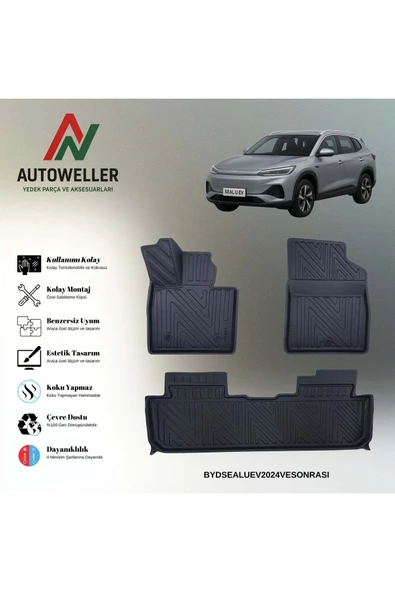 AutoWeller Byd Seal U EV 2024 Sonrası Havuzlu 3D TPE Oto Paspas Takımı ürün görseli 1