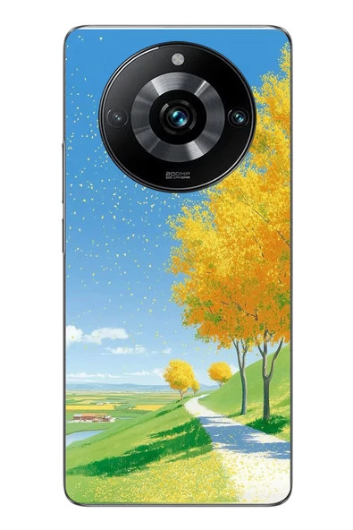 Le Balvo Realme 11 Pro Uyumlu Sarı Sonbahar Ağacı Baskılı Silikon Kılıf ürün görseli 1