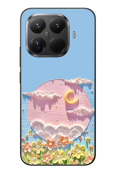 Le Balvo Xiaomi Mi 15T Pro Uyumlu Çiçekli Ay Baskılı Silikon Kılıf ürün görseli 1