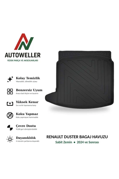 AutoWeller Renault Duster 2024 Sonrası Bagaj Havuzu | Sabit Zemin ürün görseli 1