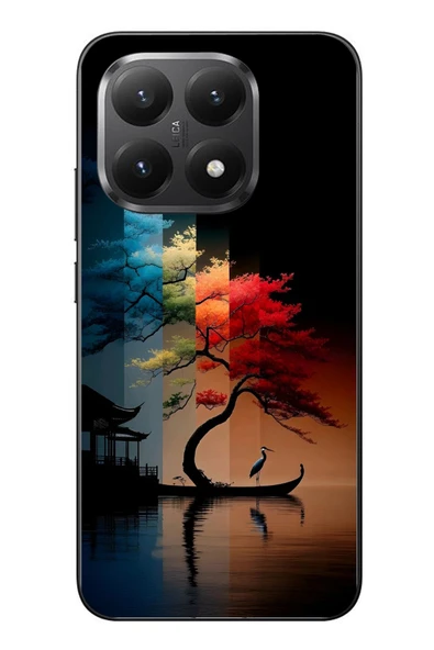 Le Balvo Xiaomi Mi 15T Uyumlu Dört Mevsim Ağaç Baskılı Silikon Kılıf ürün görseli 1
