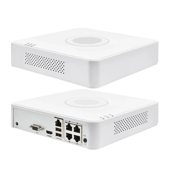 HIKVISION DS-7104NI-Q1/4P, 4Kanal PoE, 4Mpix, H265+, 1 HDD, UHD 1520P Kayıt, 40-60Mbps Bant Genişliği, NVR ürün görseli 1