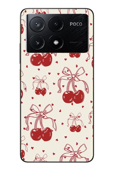 Le Balvo Poco X6 Pro Uyumlu Kiraz Bukleleri Baskılı Silikon Kılıf ürün görseli 1